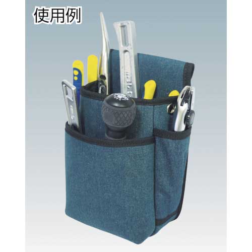 【廃番】TRUSCO デニム腰袋 小型 2段 ブルー TDC-T101