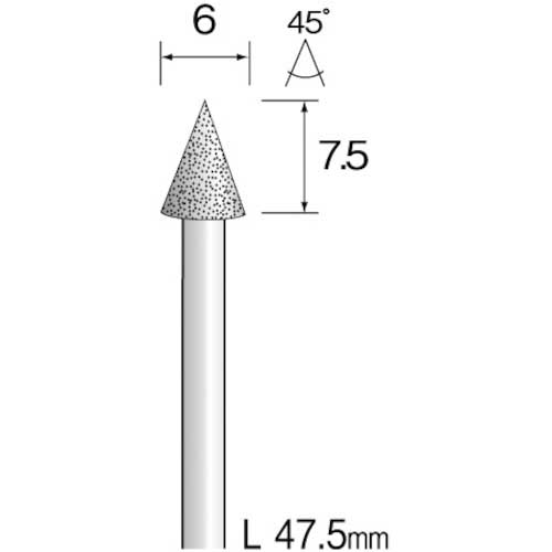 Minimo 電着ダイヤモンドバー#120 Φ6 刃長7.5mm AD2622
