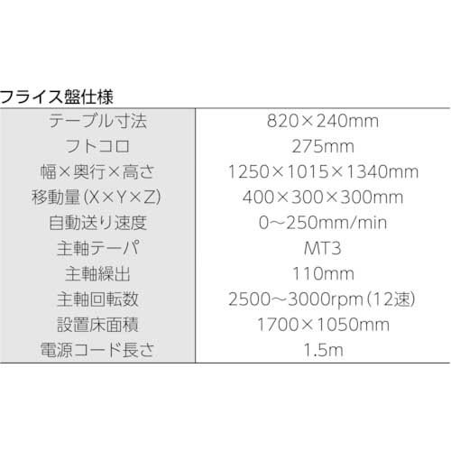 光畑 卓上フライス盤 BM-1000