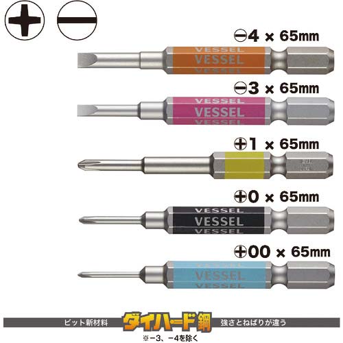 VESSEL 剛彩ビット 5本組(片頭 アソート) No.GS5P-03 GS5P-03