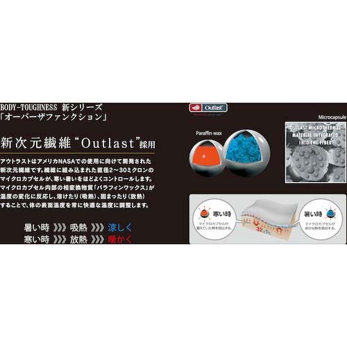 【アウトレット】おたふく BTアウトラスト ロングタイツ ブラック/ブルー LL JW-550-38-LL