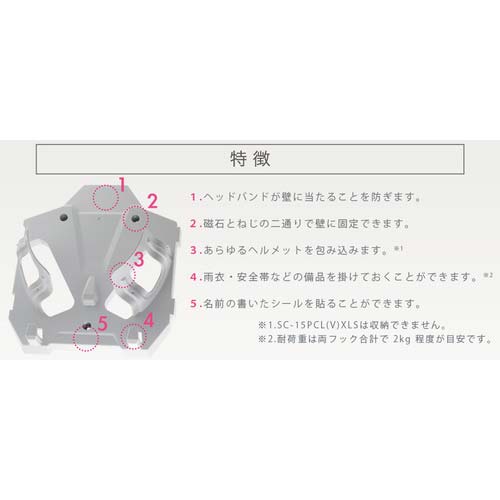 ミドリ安全 保管整理用ヘルメットハンガー SCキーパー2 ブルー SCKP2-BL