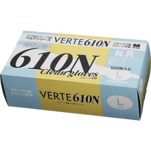 ミドリ安全 天然ゴムディスポ手袋 Lサイズ (100枚入) VERTE-610-N-L