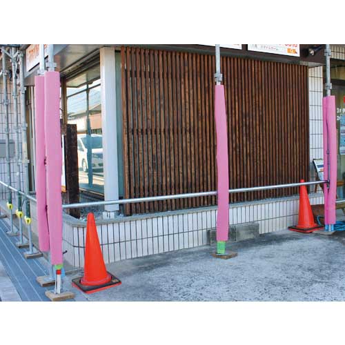 ワニ印 柱養生材 まんまるガード S ピンク 長さ1.7m 40本入り 000091