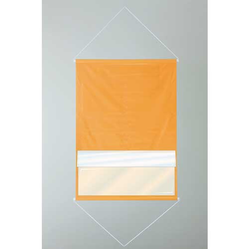 緑十字 工事管理用垂れ幕(フリー掲示板) A4用×6 オレンジ KKM-2YR 1075×760 130021