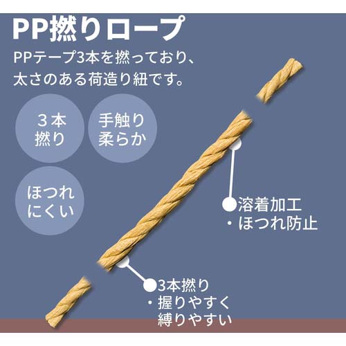 ユタカメイク PSロープ わら縄色 8mm×100m PS8100WR