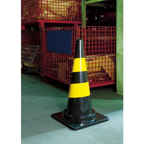 TRUSCO トラコーン 幅380mmX高さ700mm ブラック/イエロー TCC-YB