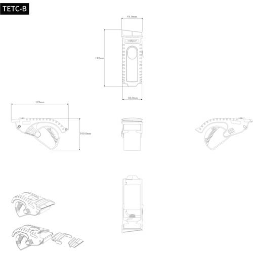 TRUSCO 樹脂製エルゴテープカッター スカイブルー色 TETC-B