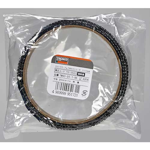 TRUSCO マジックテープ TMSDシリズフックのみ25mmX1m黒 TMSD-25-1-BK