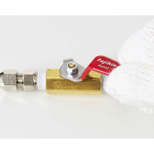 Fujikin 黄銅製1.96MPaミニボール弁20A(3/4) DBV-12E-R