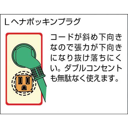 NICHIDO トリプルポッキン延長コード Lヘナトリプルポッキン アース付 0.5m PPTL-0.5E