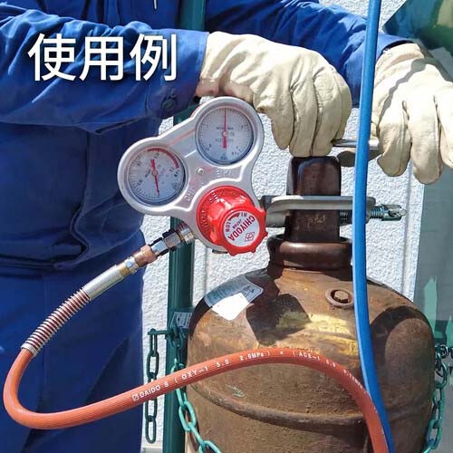 千代田 アセチレン用調整器スタウト乾式安全器内蔵型 SRA-A