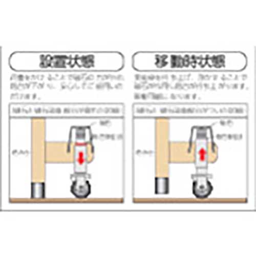 TRUSCO TSF型踏台 H1200 アウトリガー MGキャスター付 TSF-4612-OC