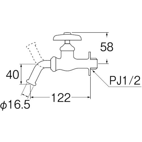 SANEI 万能ホーム水栓 パイプ部回転式 呼び13 PJ1/2 Y12J-13