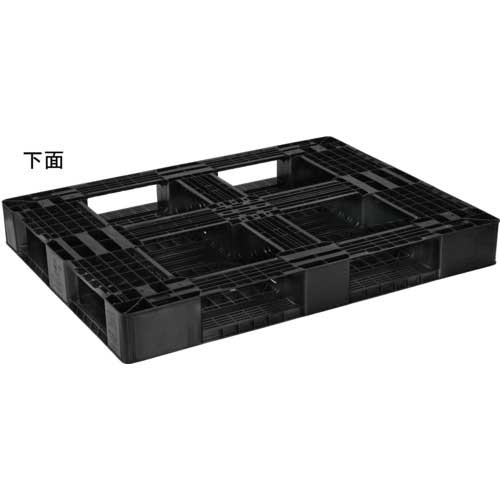 NPC プラスチックパレットLA-1310RR 片面四方差し 黒 LA-1310RR-BKの