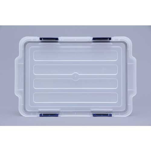 【廃番】アイリスオーヤマ 227590 密閉バックルコンテナ クリア/ネイビー 12.1L MBR-13-C