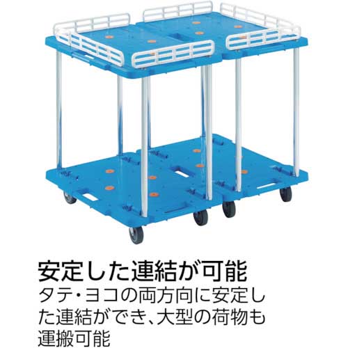 TRUSCO 樹脂製台車 ルートバン 2段式 370X500 緑 MPB-502-GN