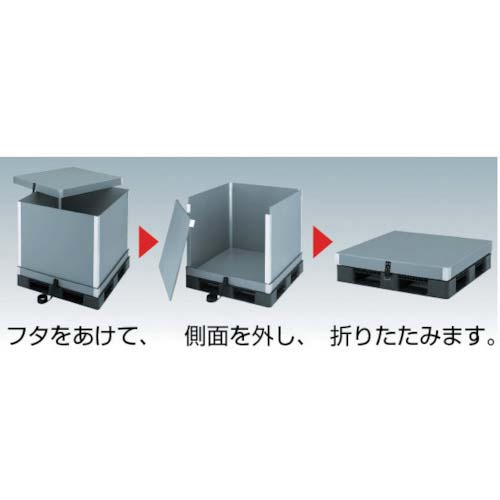 西田製凾 折りたたみプラスチックコンテナ(通い箱)「再坊」:1100×1100×1100mm SBA-1111-H