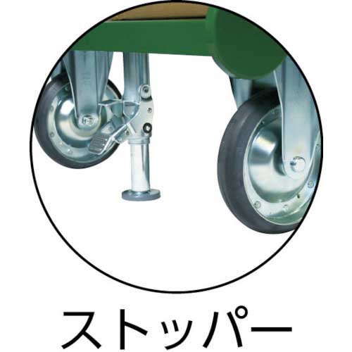 TRUSCO 鋼鉄製運搬車 1200X600 Φ150エアキャスター Lストッパー付 SH-2LNACSS