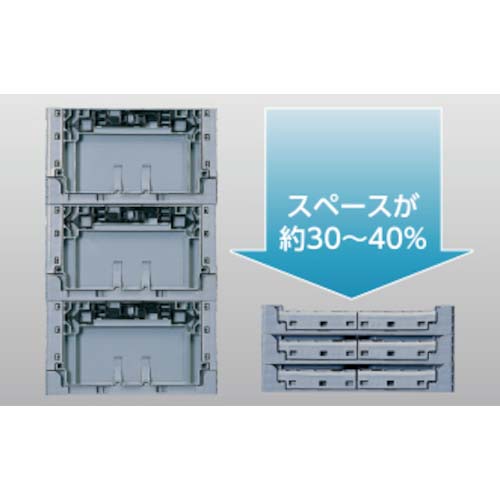 サンコー TP規格折りたたみコンテナー 556610 TPO-362 34.6L ライトグレー SK-TPO362-GLL