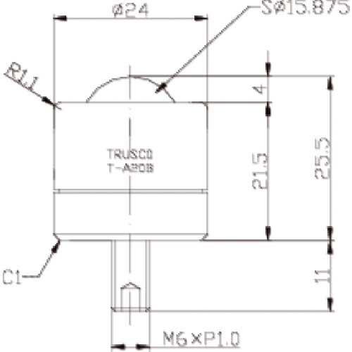 TRUSCO ボールキャスター 切削加工品上向用 スチール製ボール T-A20B