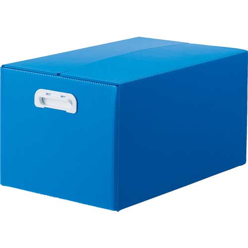 TRUSCO ダンボールプラスチックケース 5枚セット 果物箱サイズ 取っ手穴なし ブルー TDP-KMD-5B