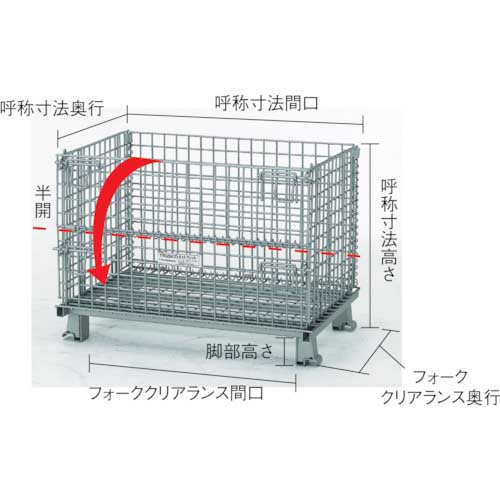 TRUSCO ネットパレット 1200X1000X890 1000Kg TNP-4N