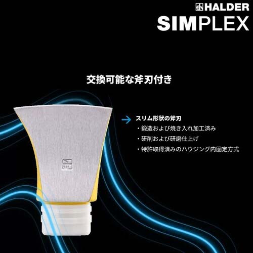 HALDER SIMPLEX コンビネーションハンマーセット スプリッティングアックス・斧 薄型、鋳鉄ハウジング、ヒッコリーハンドル 径(50)mm 3007.750