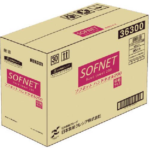 クレシア ソフネット ハンドタオル200 中判 36300