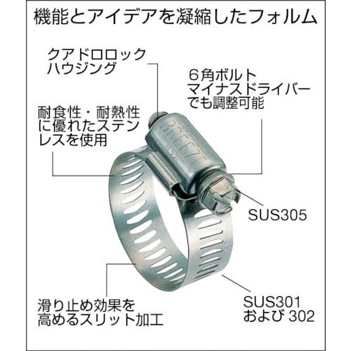 【廃番】TRUSCO ステンレス強力機械ホースバンド 締付径32〜50mm P-TSB-50