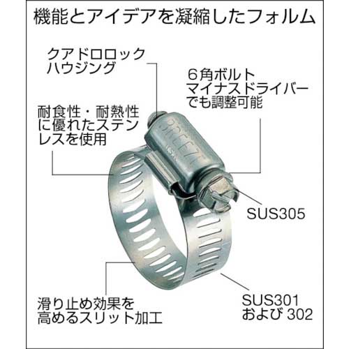 【廃番】TRUSCO ステンレス強力機械ホースバンド 締付径16〜25mm (10個入) TSB-25