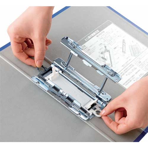 【廃番】KING JIM キングファイル スーパードッチ<脱・着>イージー A5ヨコ型 青 とじ厚30mm 300枚 2443ABLUE