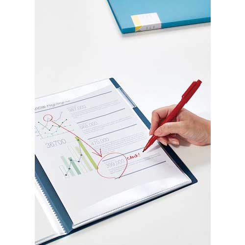 【廃番】KING JIM クリア-ファイルカキコ A4タテ型 黒 20ポケット 8632-K