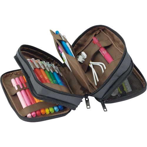 LIHIT ペンケース(ブックタイプ)トリプル 黒 A7556-24