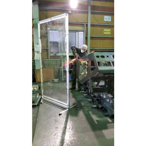 TRUSCO アルミ製衝立 透明防炎タイプ W1000XH1500 AF-1015-TM