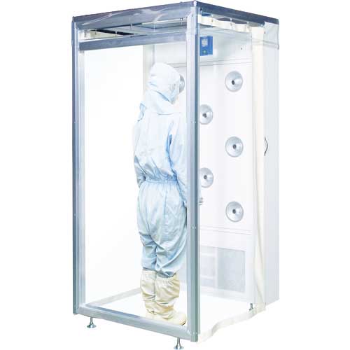 コトヒラ 簡易ブース付エアシャワー 片吹きタイプ 風量10m/min 間口1060×1000×2035mm KAS-SS08