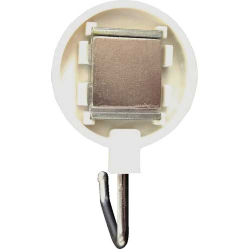 【廃番】オート 強力マグネット丸フック(2個入) 白 固定タイプ 64×38mm 耐荷重2.5kg OH-36M