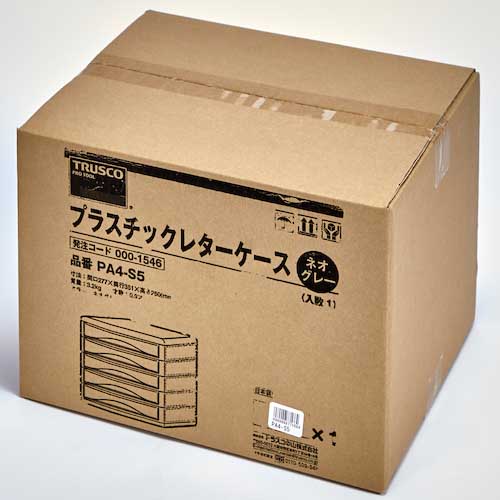 TRUSCO プラスチックレターケース A4浅型タイプ 5段 PA4-S5