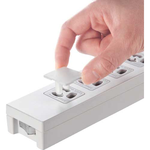 SANWA 電源タップ用コンセントキャップ ホワイト 3プラグ抜け止め TAP-CAP3P5L