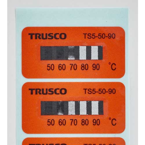 トランジス TRUSCO 温度シール3点表示不可逆性50℃?70℃(40枚入り)/TS3-50-70 白/温度:50度?70度 DCM