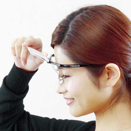 TRUSCO 双眼メガネルーペ1.6/2/2.3倍セット フレーム透明 TSM-SET-TM