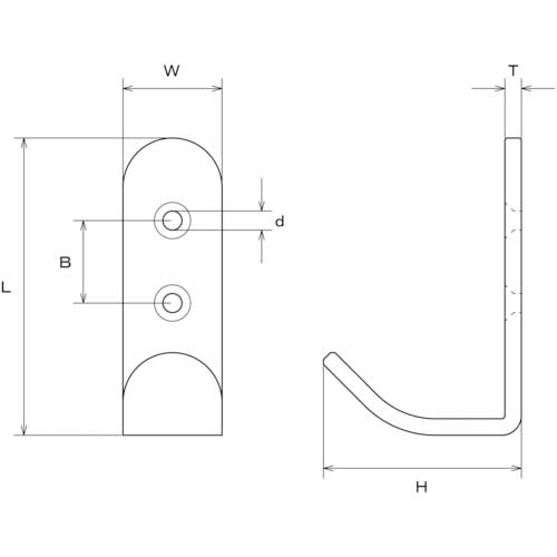 水本 ステンレス シートフックL型 長さ70mm B-2689