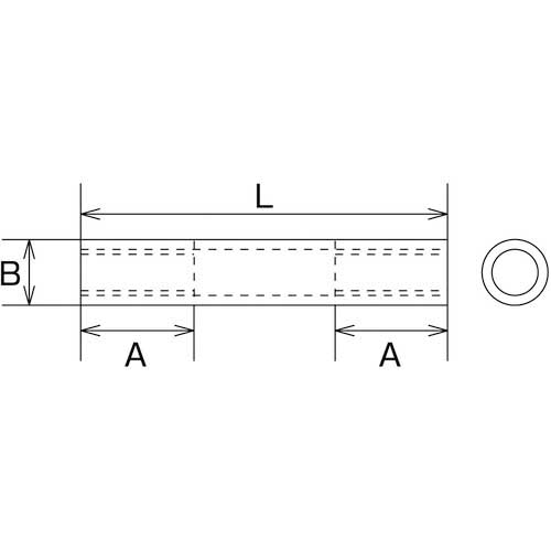 水本 ステンレス パイプナット ねじ径M4 全長50mm B-2730
