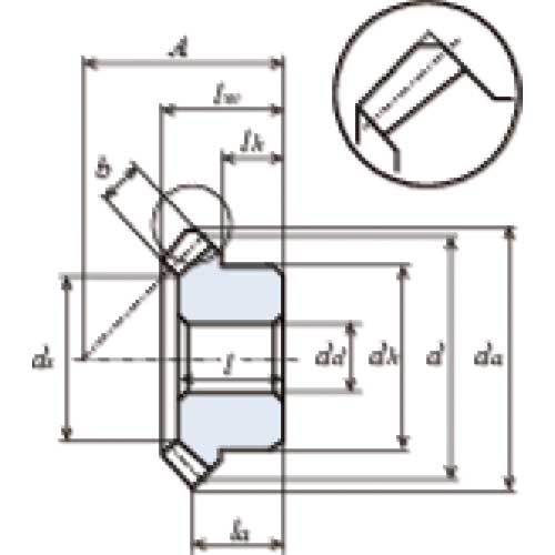 KG 歯研スパイラルベベルギヤ BG1.5S 45R15L-12H