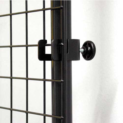 光 メッシュパネル用ポール取付金具 黒 PM-501