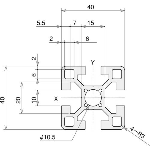 TRUSCO TSF20フレーム40X40-200 TSF40402S-200