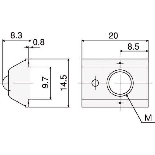 TRUSCO TSF40用S EasyナットL(M8) TSFNEL8
