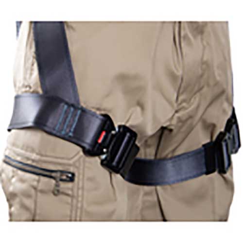 藤井電工 ツヨロン 黒影ハーネス ツインランヤード付き ロック機構付き巻取式ワン・ハンドリトラ ダークグレー Lサイズ TH-504-2OH93SV-OT-DG-L-2R23-BX