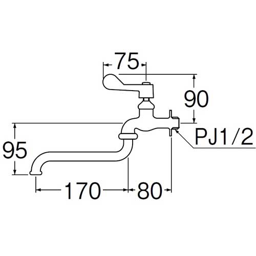 SANEI 厨房用自在水栓 二条ネジ 90度開閉 一般地・寒冷地共用形 固定コマ A1310-13