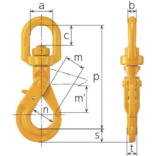 KITO チェンスリング カナグ部材(アイタイプ) スイベルフックHJK 基本使用荷重3.2t HJK10